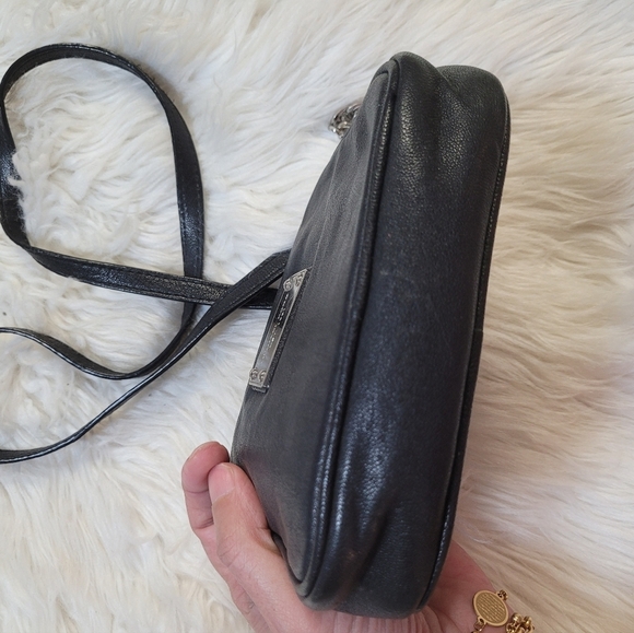 Michael kors Authentic Gently worn black leather  crossbody with silver accents. - Picture 8 of 9